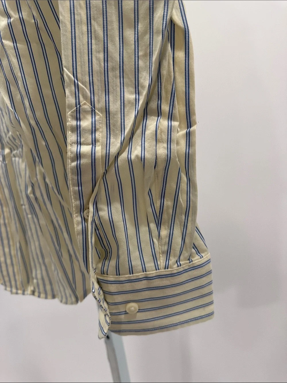 Banana Republic Cream Shirt with Blue Stripes